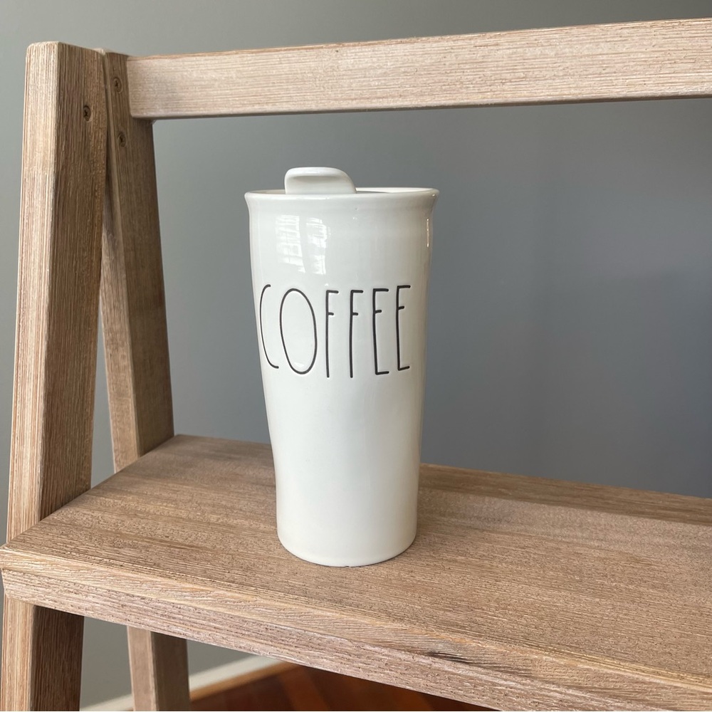 Rae Dunn Artisan Collection by Magenta ceramic "Coffee" travel tumbler.